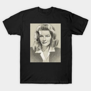 Katharine Hepburn Portrait Drawing T-Shirt